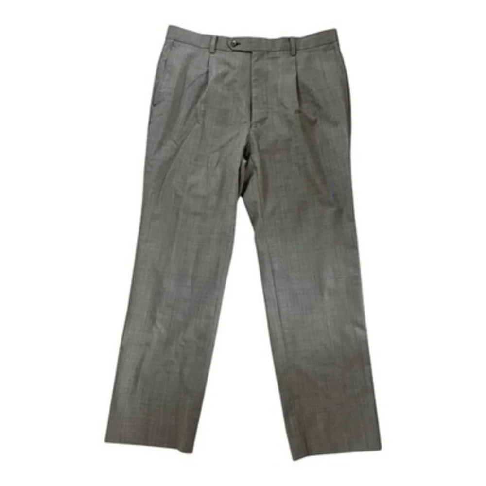 John Williams Men's Classic Fit Suit Jacket & Pants Set L Grey Wool Blend EXC